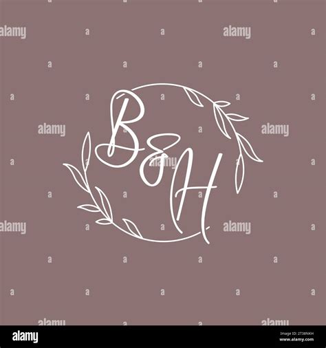 Bh Wedding Initials Monogram Logo Ideas Vector Graphic Stock Vector