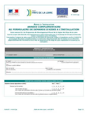 Remplissable En Ligne Aidesl Installation Annexe Complementaire Au