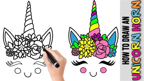 How To Draw An Cute Unicorn Horn Kawaii ★ Cute Easy Drawings Tutorial