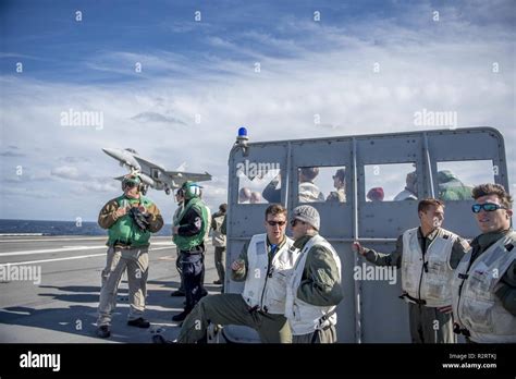 ATLANTIC OCEAN Nov 3 2018 Sailor Observe Flight Operations From The