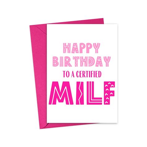 MILF Birthday Card Funny Birthday Card Wife Bday Card For Best Friend Birthday Card For
