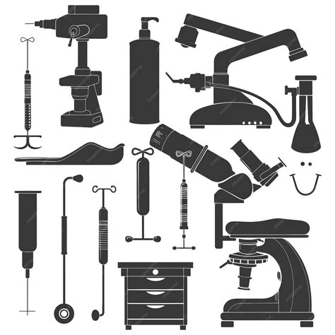 Equipamiento Médico De Silueta Sólo Color Negro Vector Premium