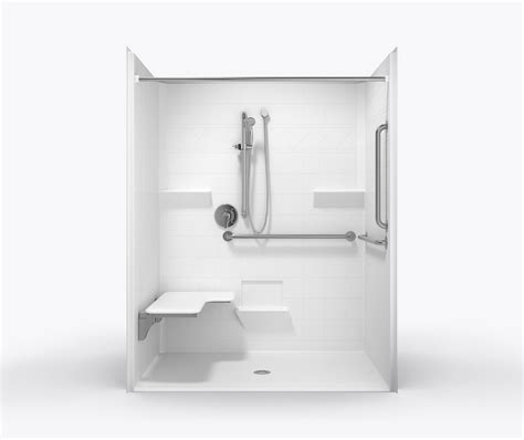 Xst Bf Col Acrylx Alcove One Piece Shower With Center Drain In