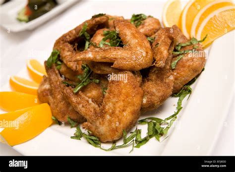 Fried Chicken Wings Stock Photo Alamy