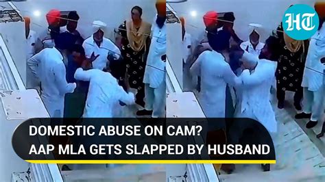 On Cam Aap Mla Gets Slapped By Husband In A Fit Of Rage Netizens Fume