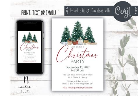 Company Christmas Party Invitation, Work Christmas Party Invites ...