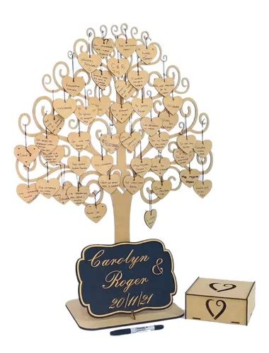 Árbol Grande De Firmas Versión 2 Con 150 Corazones En Mdf Envío gratis