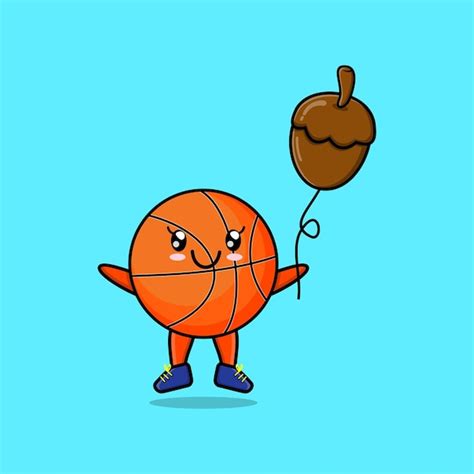 Basket Ball De Dessin Anim Mignon Flottant Avec Illustration