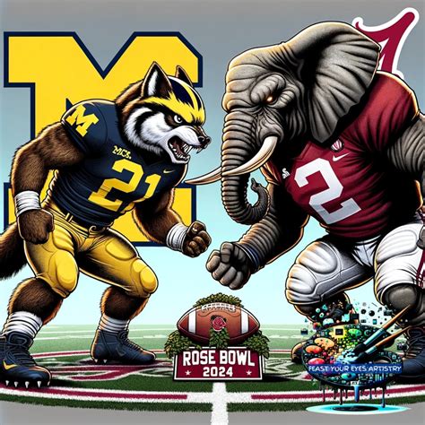 Rose Bowl 2024 Game Showdown STANCE PNG Michigan Vs Alabama College