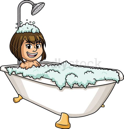 Black Woman Having A Bath Cartoon Clipart Vector Friendlystock