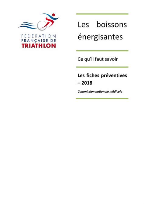 Pdf Les Boissons Nergisantes Les Fiches Pr Ventives Boissons