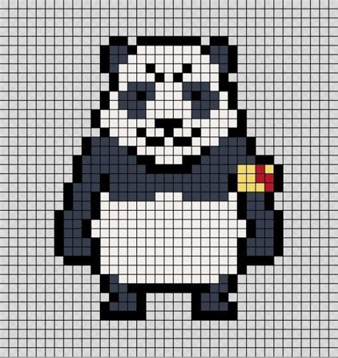 A Pixellated Panda Bear Wearing A Black And White Shirt