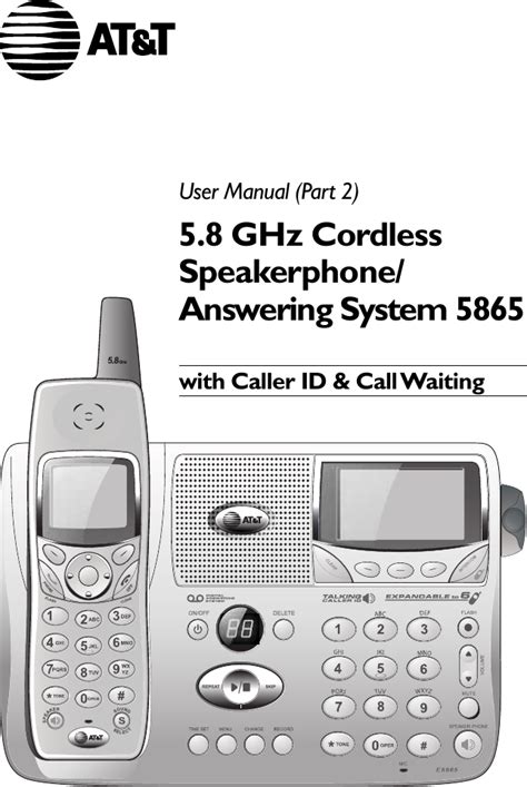 VTech Telecommunications 80 5412 00 Cordless Telephone Base User Manual