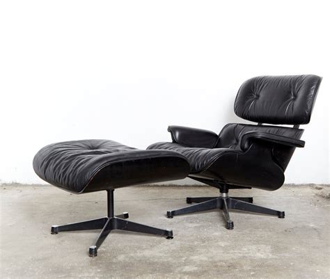 Mid Century Lounge Chair Ottoman By Charles Ray Eames For Vitra