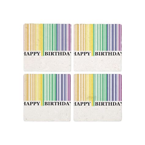 Happy Birthday Rainbow Barcode Tile Coaster By Leblgbtmonitor Cafepress