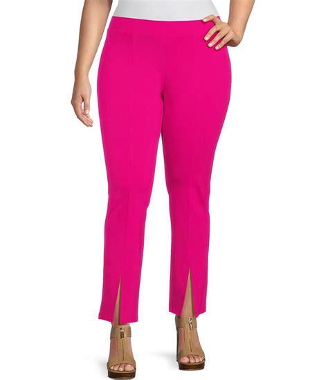 Michael Michael Kors Plus Size Solid Straight Leg Split Hem Leggings Dillard S