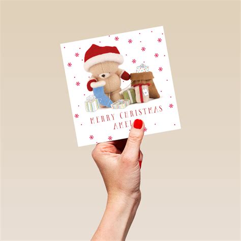 Personalised Cute Forever Friends Bear Ts Christmas Card Hallmark