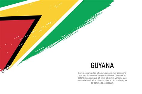 Grunge Styled Brush Stroke Background With Flag Of Guyana