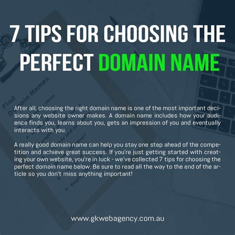 Tips For Choosing The Perfect Domain Name Gk Web Agency