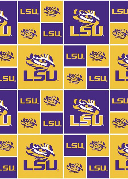 Lsu Louisiana State University™ Tigers™ Cotton Fabric Print Slsu020s