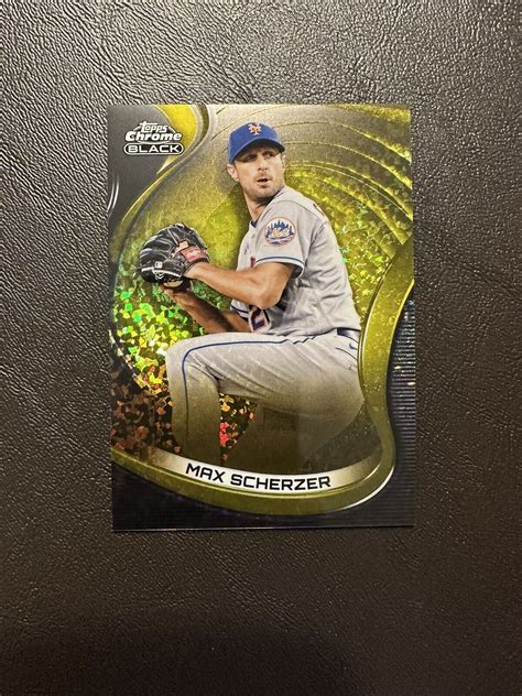 2022 Topps Chrome Black Max Scherzer Gold Mini Diamond Refractor 50