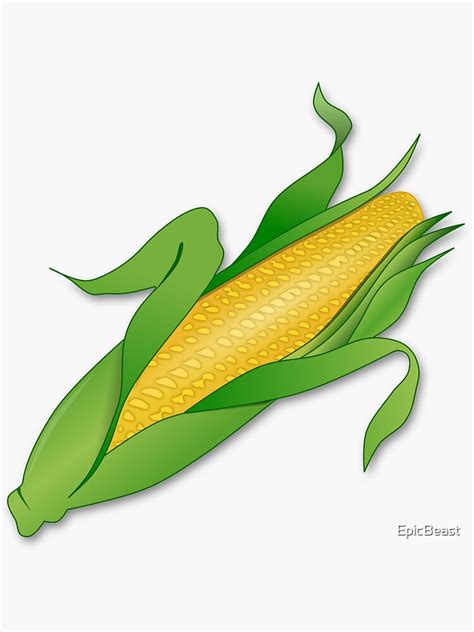 Fun Corn Design For Men Women Sweet Corn On The Cob Lovers Sticker