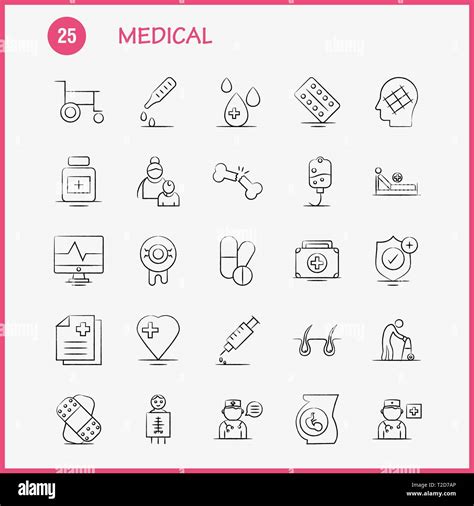 Medical Hand Drawn Icons Set For Infographics Mobile Ux Ui Kit And