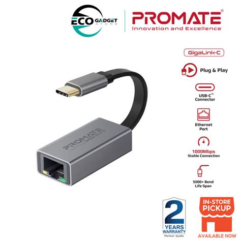 Promate Gigalink C High Speed Usb C To Gigabit Ethernet Adapter Lazada