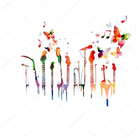 Colorful music instruments background — Stock Vector © abstract412 ...