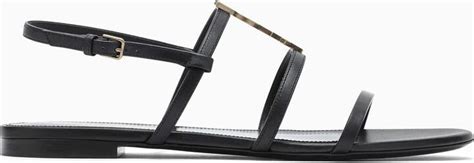 Saint Laurent Cassandra Flat Sandals Shopstyle