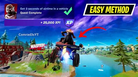 Get Seconds Of Airtime In A Vehicle Fortnite Locations Youtube