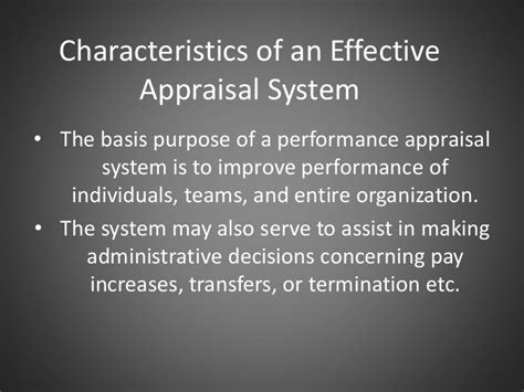 Characteristics Of An Effective Appraisal System