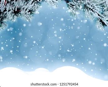 Christmas Winter Background Snow Blurred Bokehmerry Stock Photo Edit