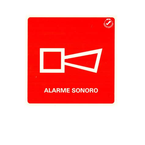 Kit 10 Placas Adesiva Pvc Sinalização de Alarme Sonoro Alerta Indicação