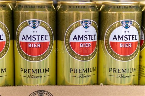 Tyumen Russia October Amstel Premium Pilsener Beercan On The