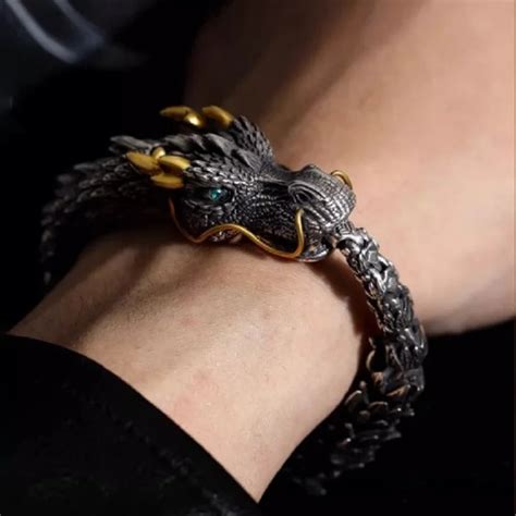 Властный рельефный браслет дракона для мужчин, аксессуары для рук ...