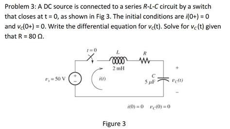 Solved A DC Source Is Connected To A Series R L C Circuit By Chegg