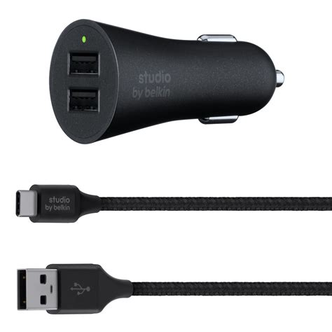 Studio by Belkin USB-C to USB-A Car Charger Bundle | Charger + Cable