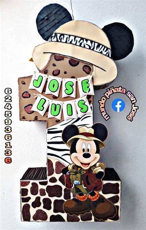 Pi Ata Micky Mouse Safari Cumplea Os Ideas Creativas Para Fiestas