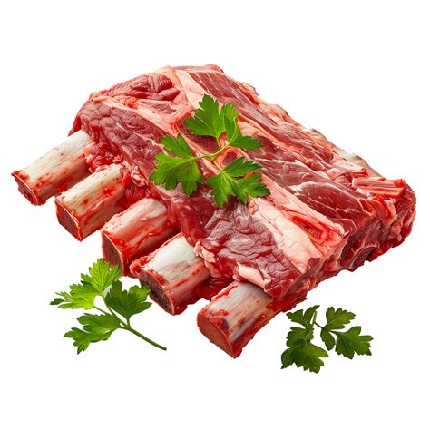, Raw beef rib with marbled meat and bone 47271552 PNG