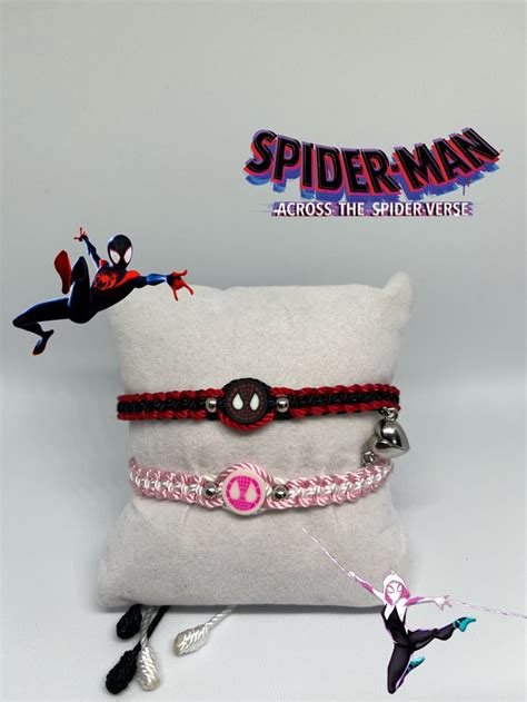 Miles Morales Gwen Stacy Magnetic Heart Bracelet Set Spiderman