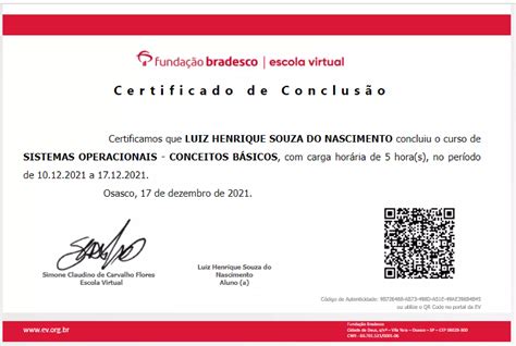 Certificado De Sistemas Operacionais Ppt