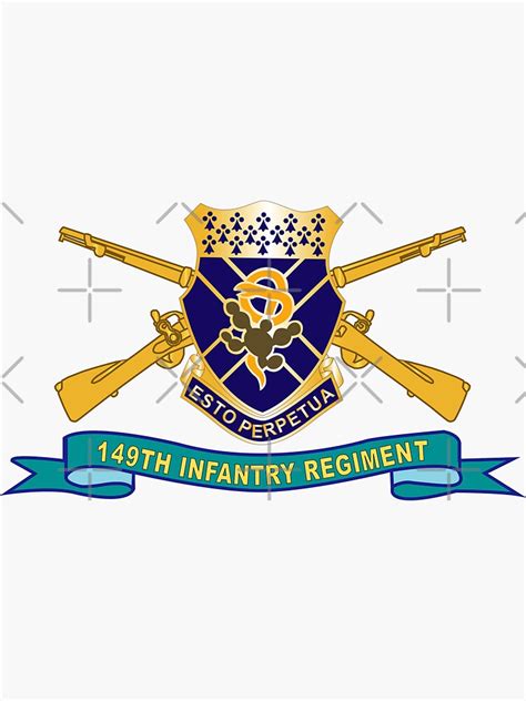 Army 149th Infantry Regiment COA W Br Ribbon X 300 Sticker By