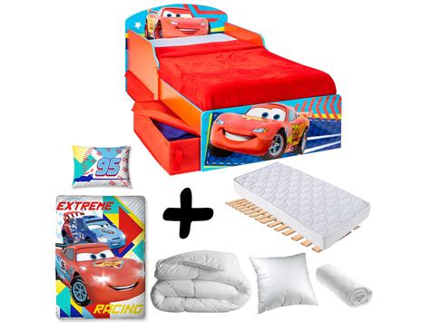 Pack Complet Premium Lit Flash Mcqueen Tiroirs Cars Disney Lit