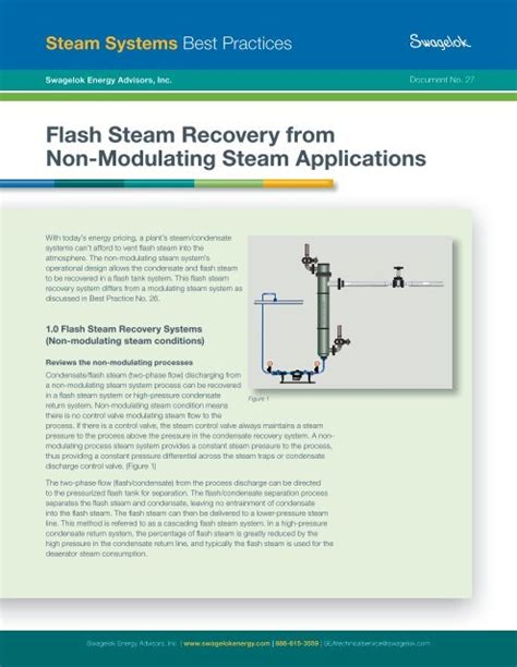 Flash Steam Recovery From Non Modulating Steam Applications