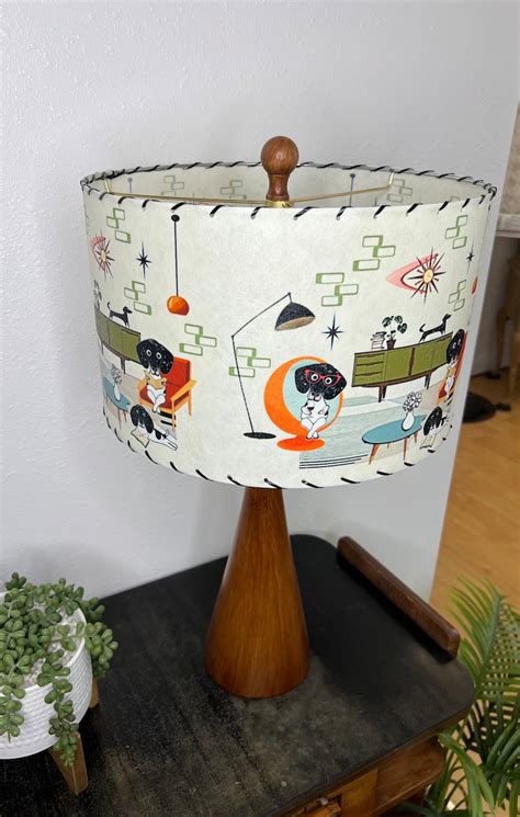 Mid Century Vintage Style Fiberglass Lamp Shade Atomic Etsy