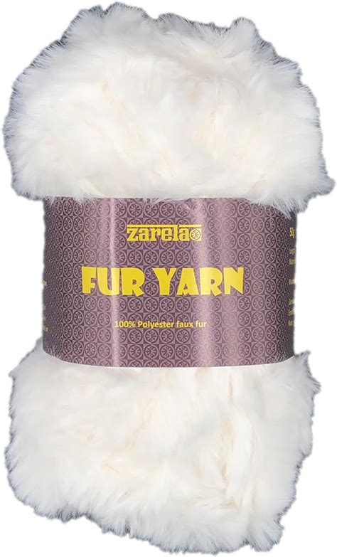 Zarela Faux Fur Yarn Wool 50g 100 White Uk Home And Kitchen