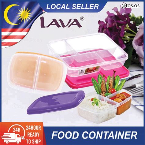 LAVA Lunch Box Food Container 2 3 4 Compartment Air Tight Food Storage