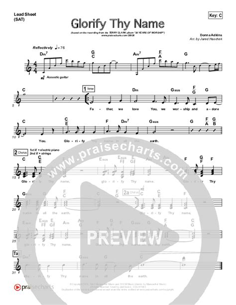 Glorify Thy Name Sheet Music PDF (Terry Clark) - PraiseCharts