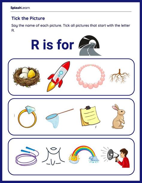 Reading Worksheet Find The Letter R Pictures